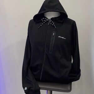Eddie Bauer Free Dry Black Hooded Jacket with Zipper